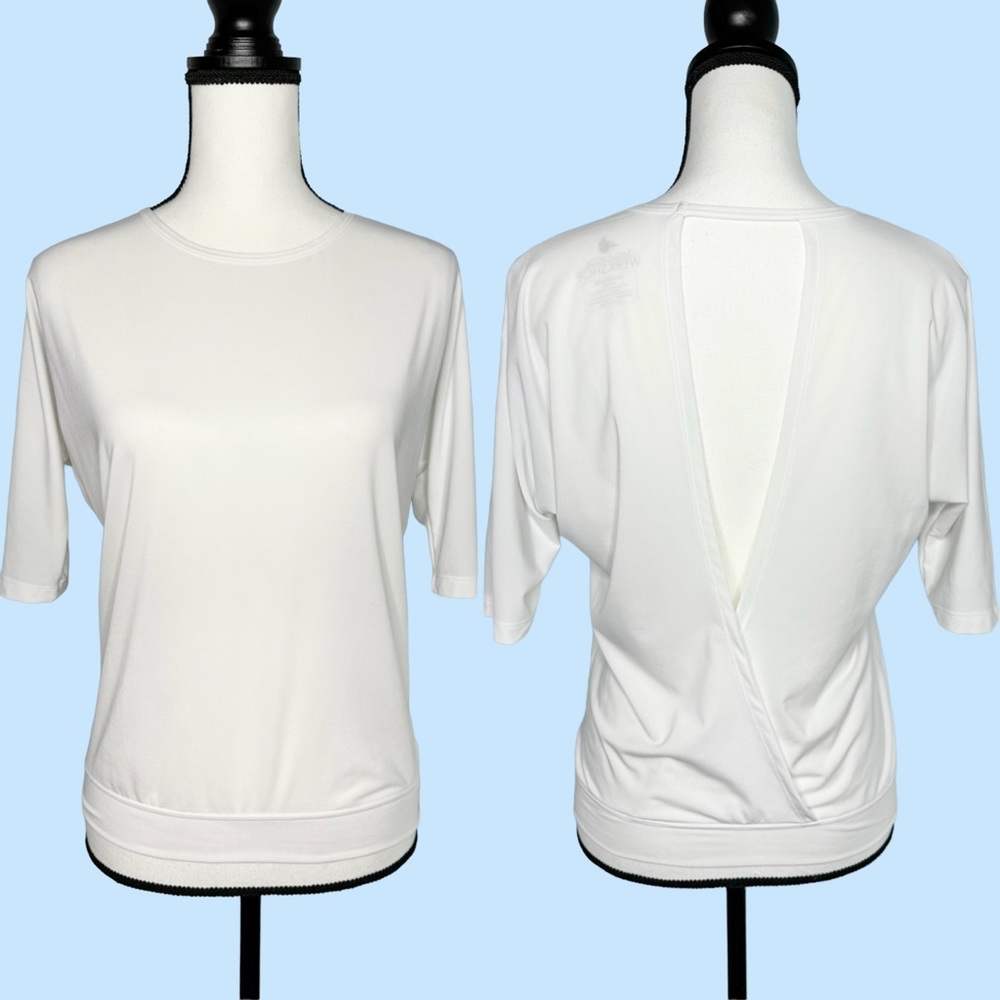 Eagle Rock Werkshop Open Back Dolman Short Sleeve Shirt White Small